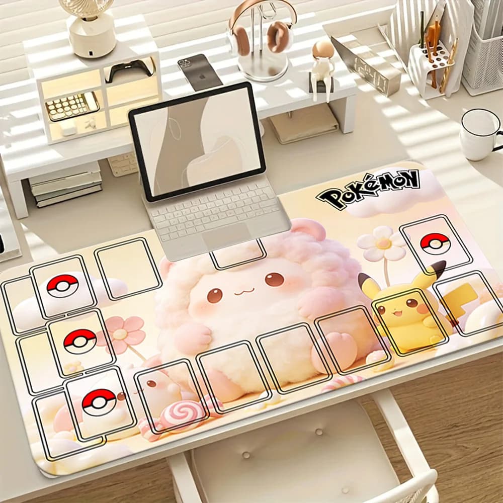 Tappetino da gioco Pokemon Kawaii Blissey Pikachu TCG, simpatico tappetino per mouse da gioco, tappetino da scrivania