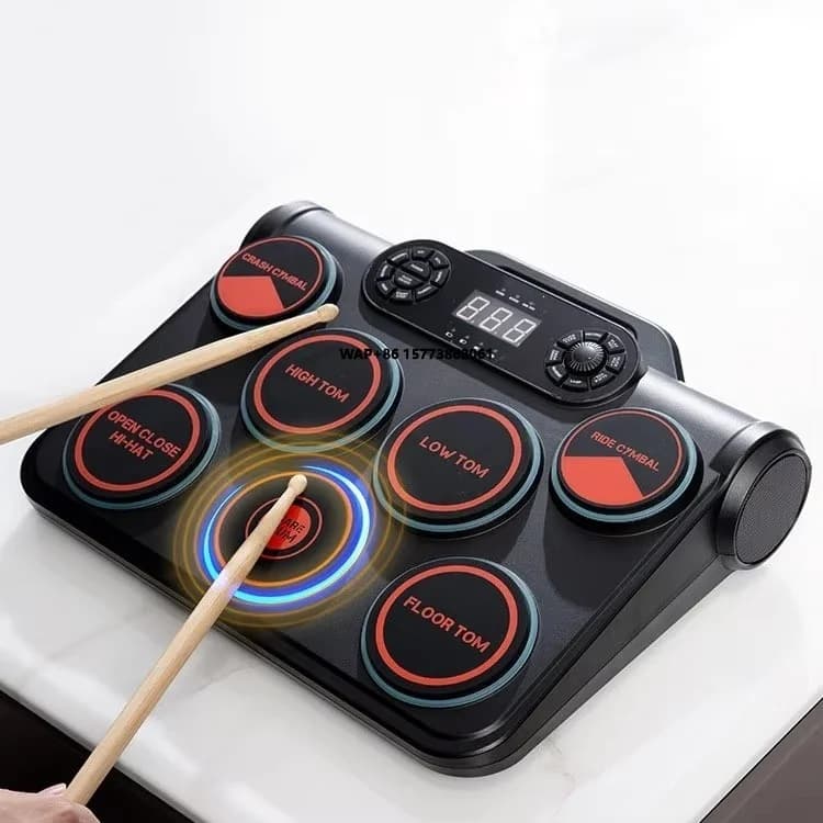 Tappetino da gioco per percussioni per kit batteria da tavolo con ricarica per batteria elettrica per telefoni cellulari come fase intelligente di accompagnamento