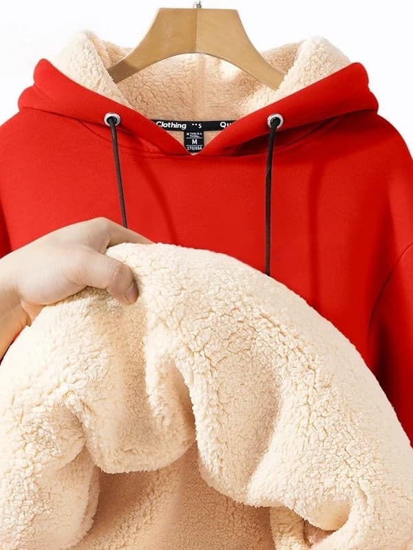 Lucky Year Men's Hoodie Thickened Lamb Velvet Autumn Winter Large Size Sweatshirt Casual Style Standard Fit Daily Wear