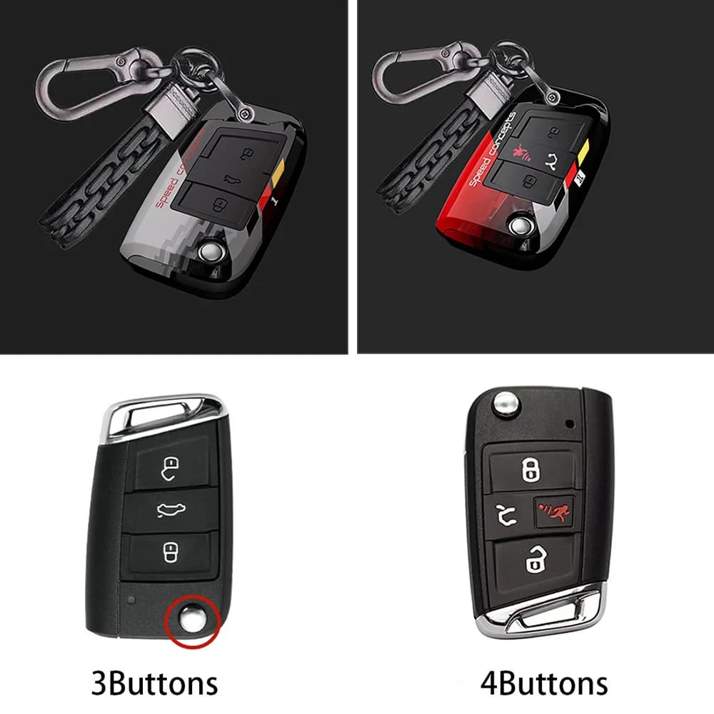 ABS Car Key Case Cover Shell Fob per Volkswagen VW Golf 7 ALLTRACK MK7 2016 2017 per Skoda Octavia A7 SEAT Remote 3 4 pulsanti