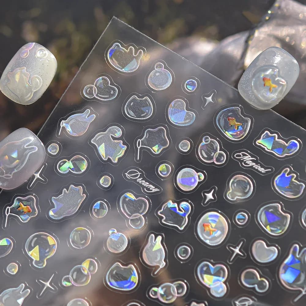Magical Shot Bubbles Red Rabbit Rabbit Cat Cat Shape Polished Bubbles Dream Bubbles 5D Nail Decorations Manicure Wall decal