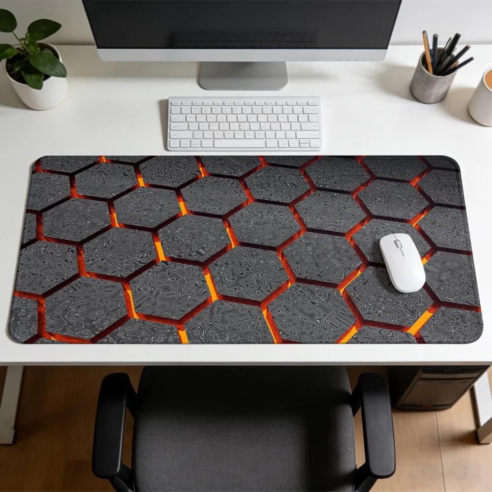 Tappetino per Mouse con Texture a Nido d'Ape, Antiscivolo in Gomma, per Gaming, Tastiera Meccanica, Scrivania, Ufficio e Accessori per Videogiochi