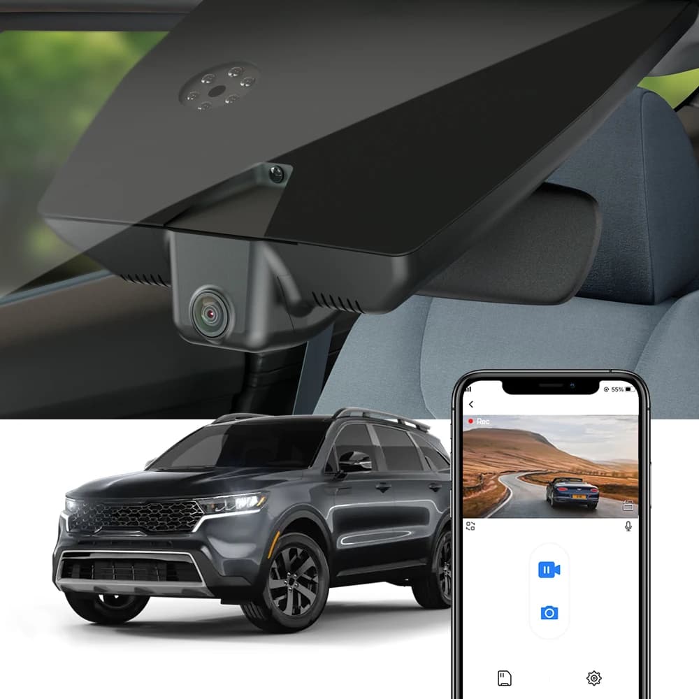 Dash Cam Fitcamx 4K per Kia Sorento 2021-2023, videoregistratore OEM con controllo WiFi e obiettivo grandangolare