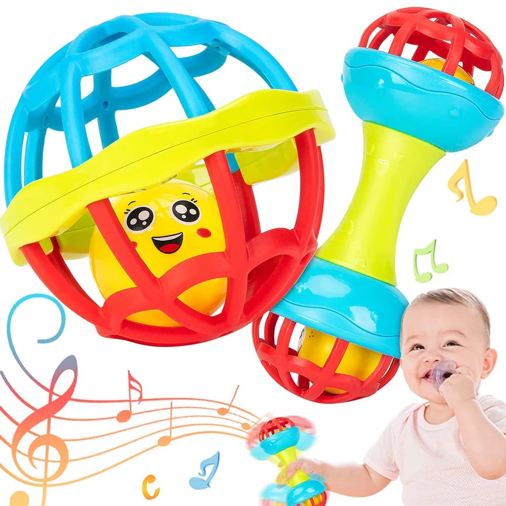 Sonagli per bambini 0 12 mesi Giocattoli educativi per bambini Shaker Grab Spin Set Regalo educativo sensoriale per neonati per bambine