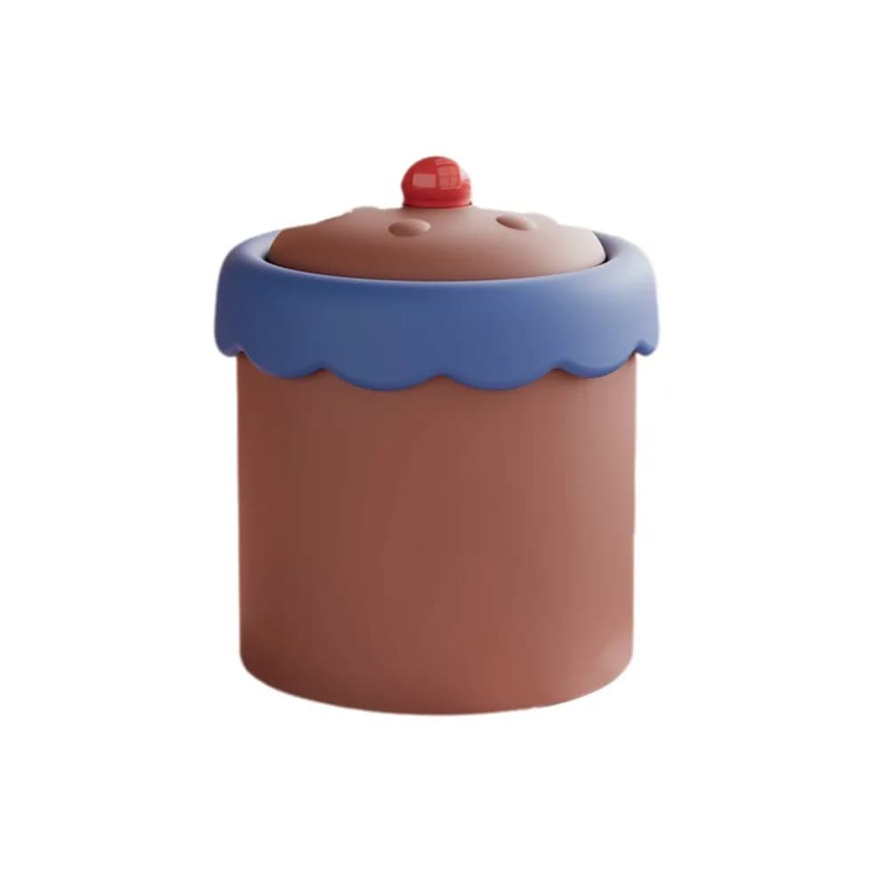 Cute Plastic Desktop Trash Can Cartoon Portable Waste Paper Basket with Cover Stylish Look Garbage Can Student