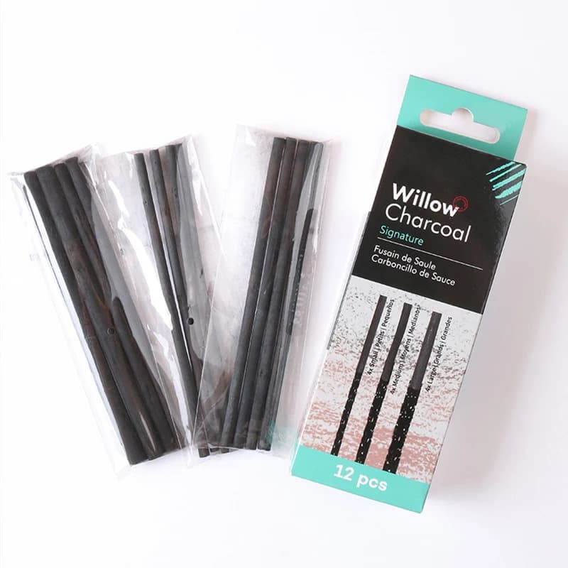 10/12 pcs sketch carbon sticks charcoal drawing tools easy to color not easy break art painting Wood willow cotton carbon strip