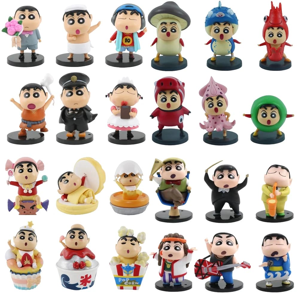 1Set Crayon Shin Chan Action Figure Cartoon giapponese Kawaii Figurine da collezione Film Periferico Giocattolo Regali per bambini