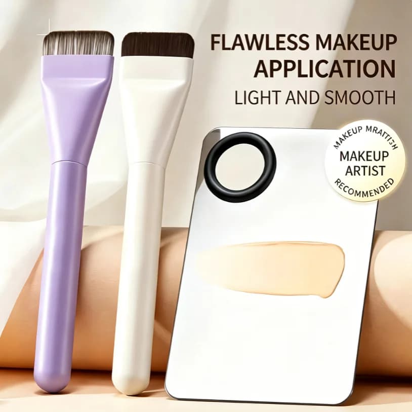 Ultra-Thin Flat-Head Foundation Brush Seamless Powder-Free Makeup Base Magic Mask Beauty Tool for Smooth Application