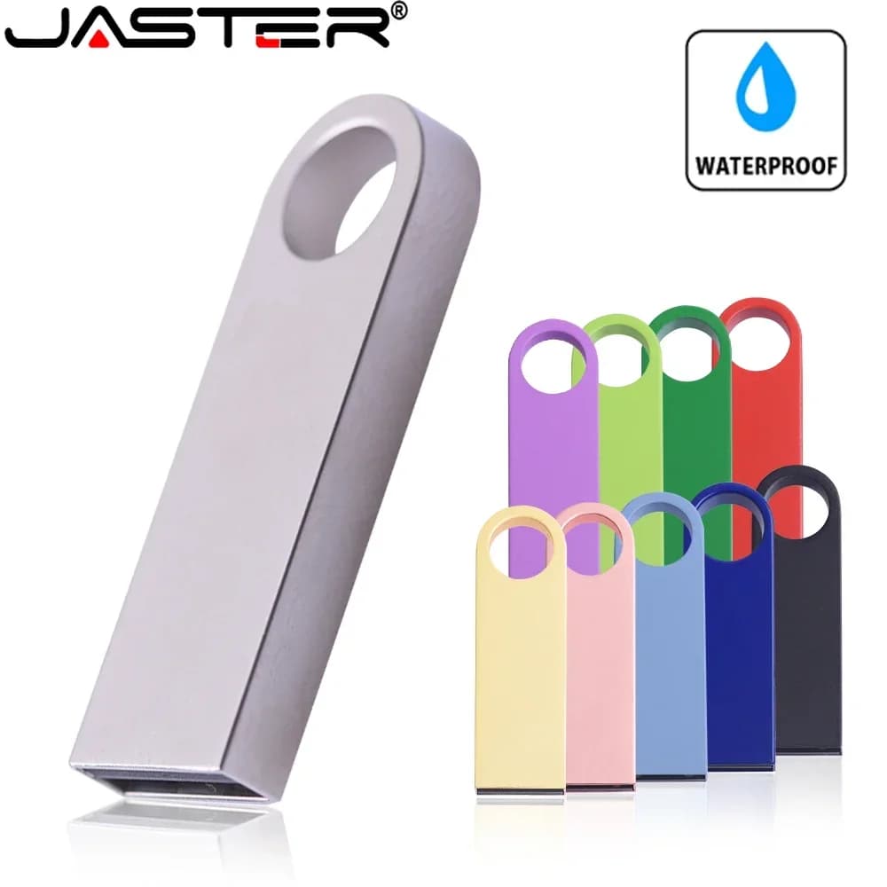 JASTER Chiavetta USB Colorata Mini Pen Drive in metallo Impermeabile Portachiavi gratuito Memory Stick Regali aziendali Disco U 32 GB 64 GB