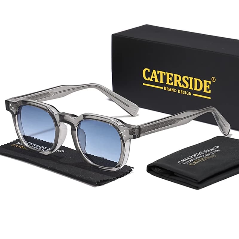 CATERSIDE Occhiali da Sole alla Moda per Uomo, Montatura Piccola Quadrata, Design Personalizzato, Occhiali da Sole per Donna, Ideali per Viaggi, Feste, Affari, Festival, Regalo