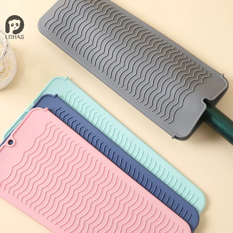 1PC Silicone Hair Curling Wand Cover Hair Straightener Storage Bag Hairdressing Curling Iron Insulation Mat Heat Resistant Pouch