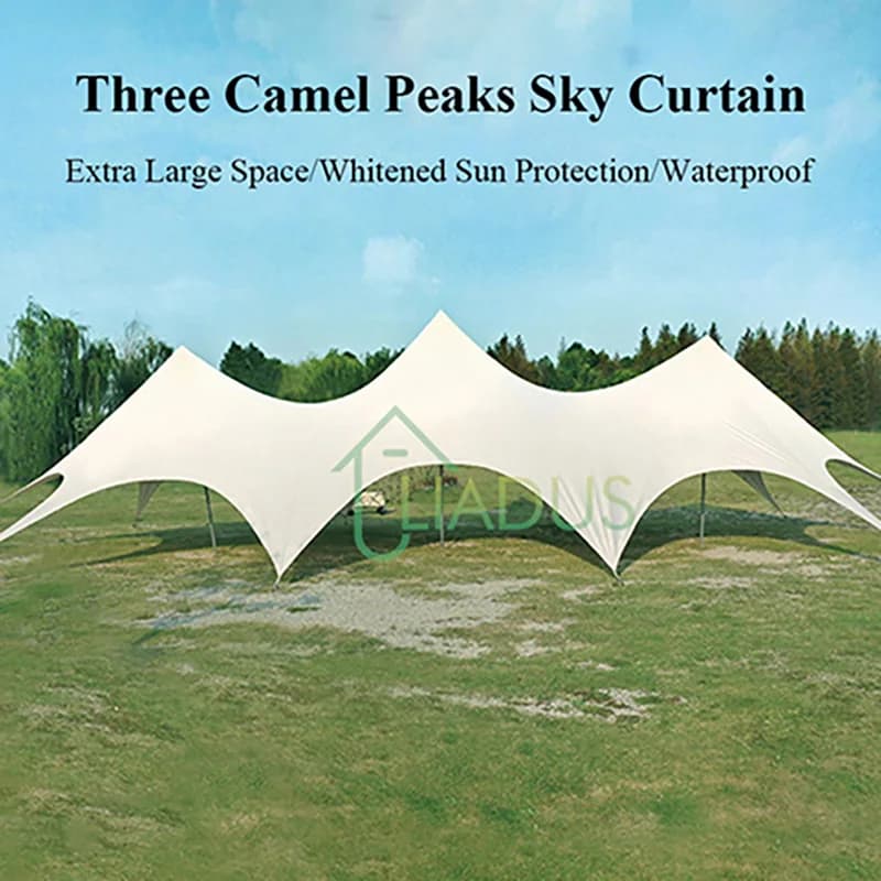 Tenda da campeggio esterna impermeabile Tenda parasole con corda antivento Chiodo Riparo solare per picnic da viaggio Attrezzatura da campeggio da giardino