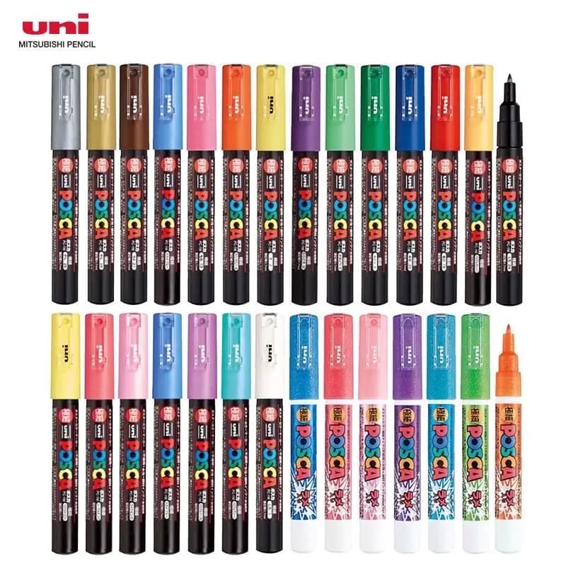 1 pz Uni Posca Pennarello PC-1M fineliner 0.7mm rotulador permanente pennarello acrilico penna per vernice Inchiostro a pigmenti a base d'acqua 21 colori
