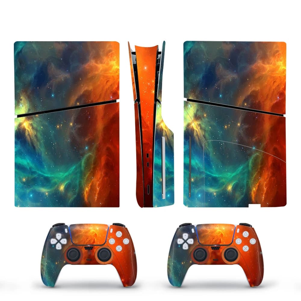 Pelli di copertura in vinile per console PS5 Slim 2 pezzi adesivi da supereroe set di involucri per controller per accessori PlayStation 5 Disc Edition