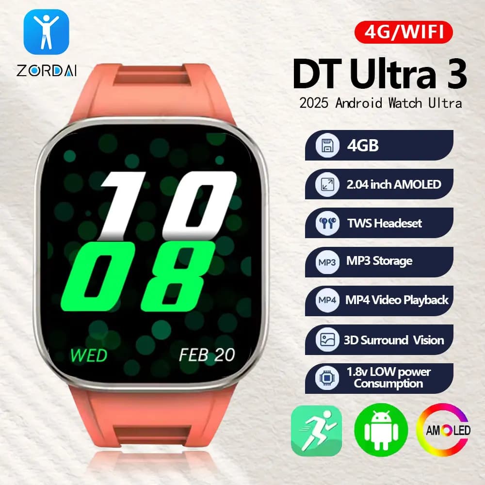 ZORDAI 2025 Nuovo DT Ultra 3 Astuto Della Vigilanza 32Gb di Memoria Musica Locale Chiamata Bluetooth Bussola Menu 3D 5.3 Bluetooth Schermo HD GPS NFC