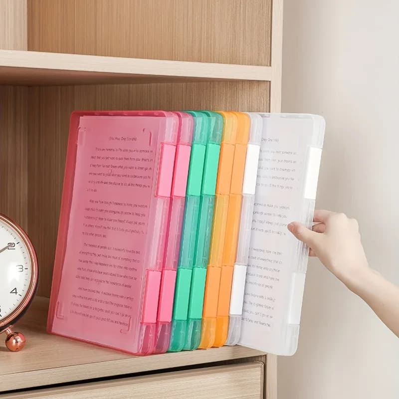 1pc Multi-layer Portable File Box Portable Transparent File Boxes A4 Plastic PP File Box Waterproof Contract Storage Boxes
