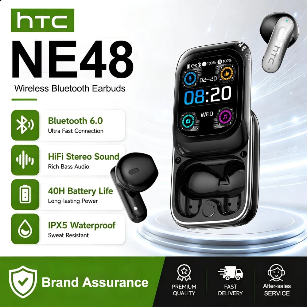 HTC Original Language Translate Bluetooth Earphones NE48 In Ear Noise Reduction Wireless Earbuds Touchscreen Mobile Phone