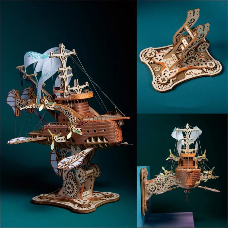 Puzzle in legno 3D fai-da-te Fantastica astronave Assemblaggio popolare Kit modello in miniatura Puzzle per amici Regali di compleanno