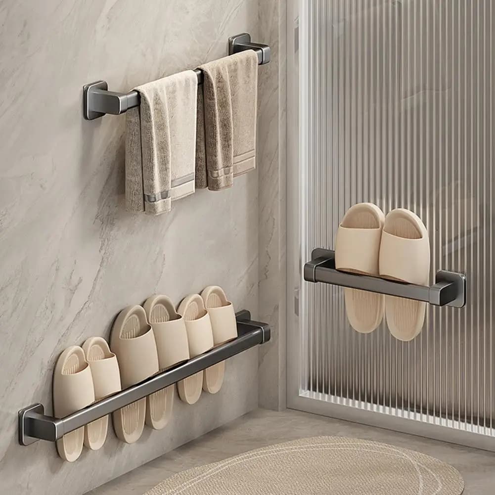 Portasciugamani Portasciugamani autoadesivo per bagno Portasciugamani resistente e portante Installazione semplice Appendiabiti a parete