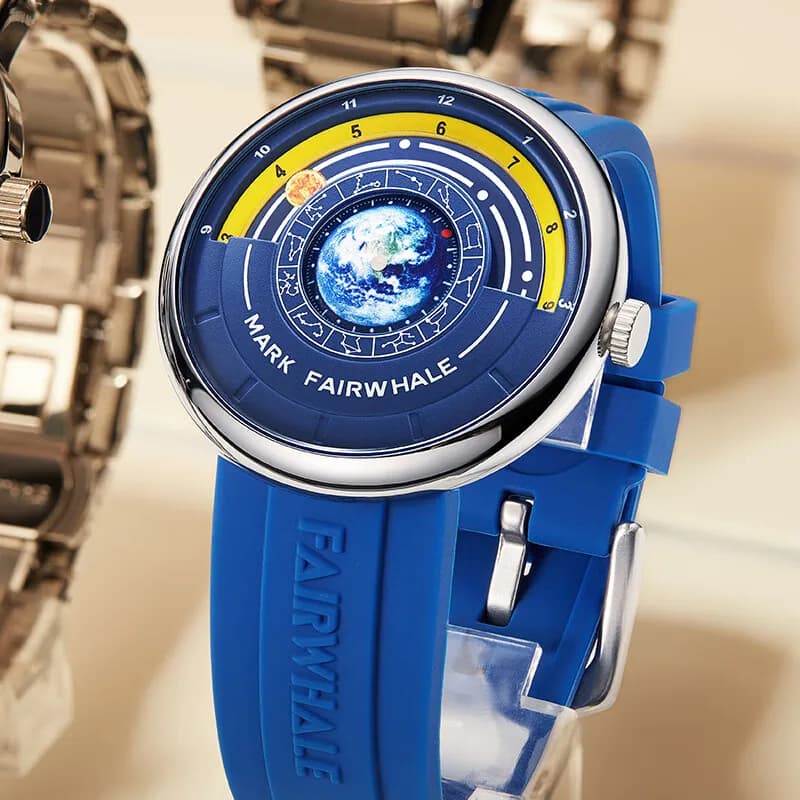 Orologio da polso da uomo Mark Fairwhale con quadrante a costellazioni, design alla moda, al quarzo, impermeabile, per affari, reloje hombre