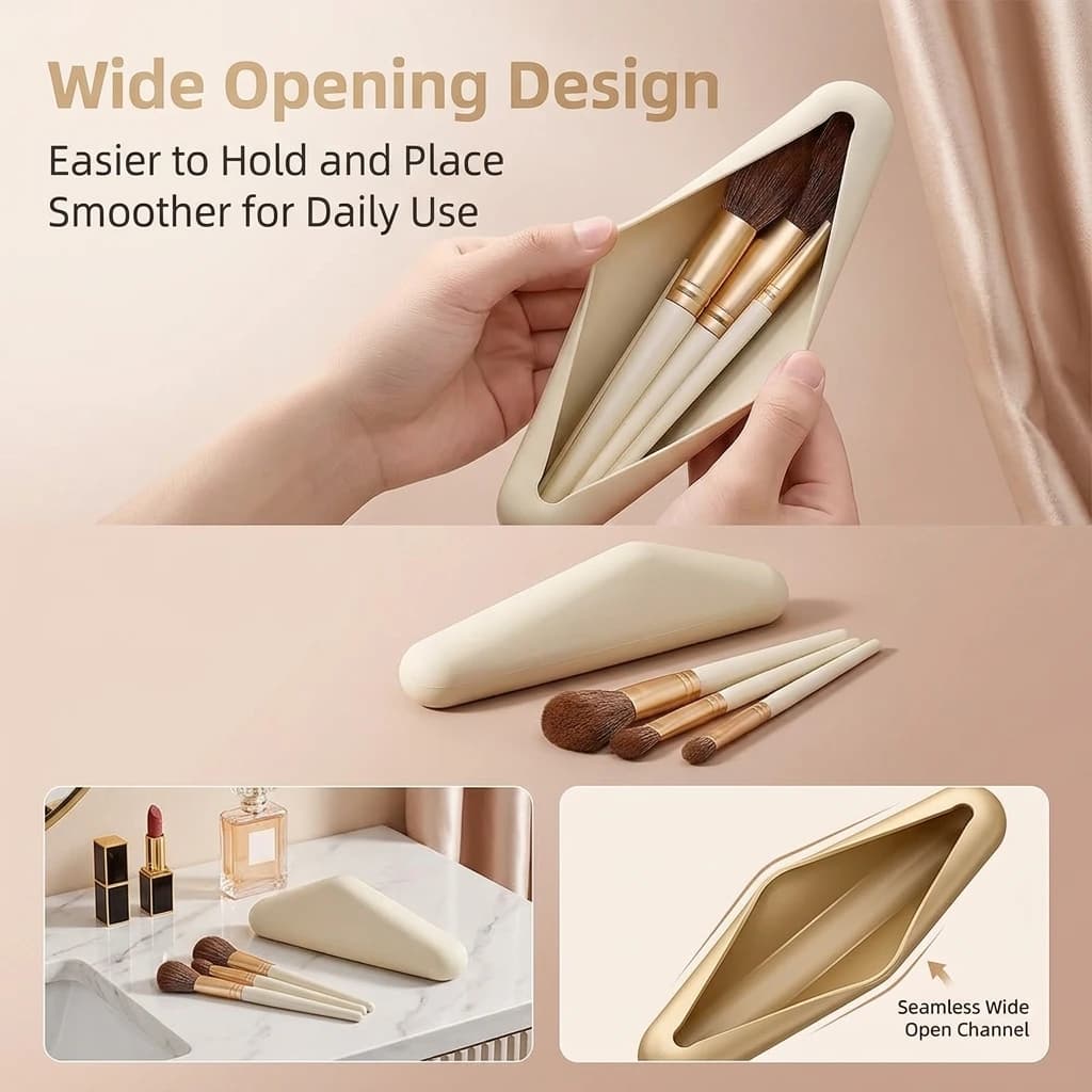 Multi-Function Makeup Brush Storage Bag Travel Portable Beauty Egg Tool Case for Powder Blusher Eye Shadow Brush Cartridge