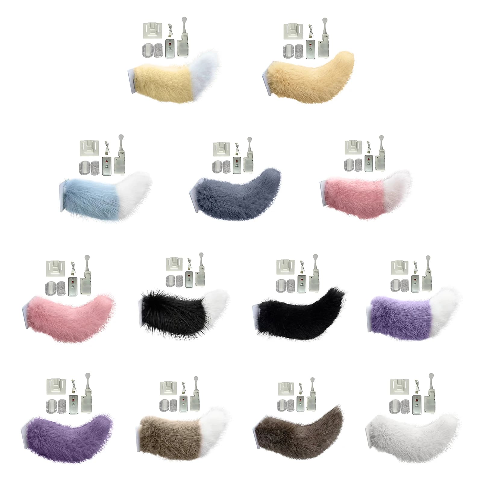 Coda Elettrica per Auto Telecomandata, Ricaricabile, Carina e Pelosa, Coda Mobile in Peluche per Decorazione Esterna dell'Auto