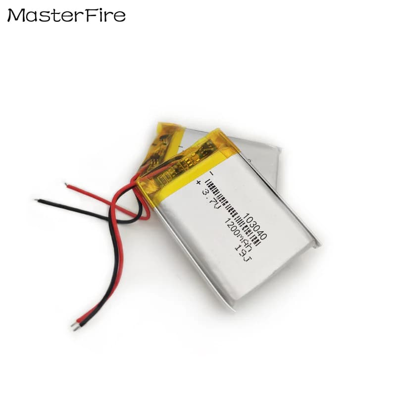 2PCS 3.7V 1200mah Rechargeable Lithium Polymer Battery 103040 for GPS Navigator DashCam Bluetooth Speaker Air Purifier Batteries
