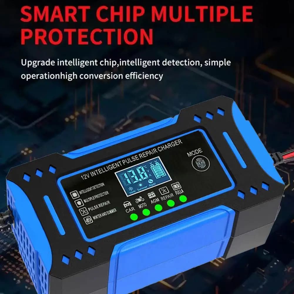 Caricabatteria per auto intelligente 12V 6A Caricabatteria al piombo per auto Moto Caricabatteria a carica rapida intelligente Pulse Rep J5T7