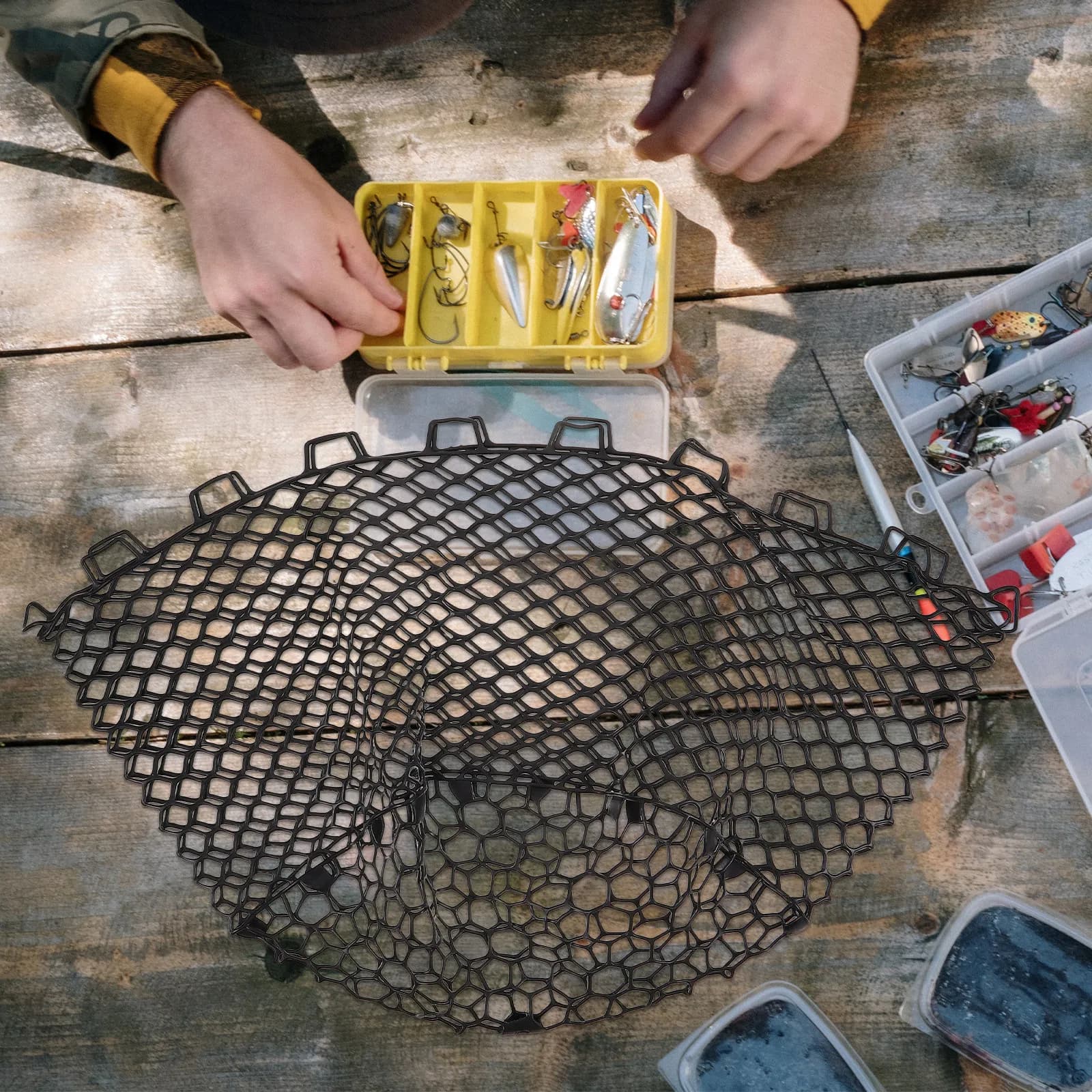 Rete di Ricambio Pieghevole in Silicone per Pesca, Borsa a Rete Resistente agli Strappi, Rete Flessibile di Ricambio per Accessori da Pesca ed Escursionismo
