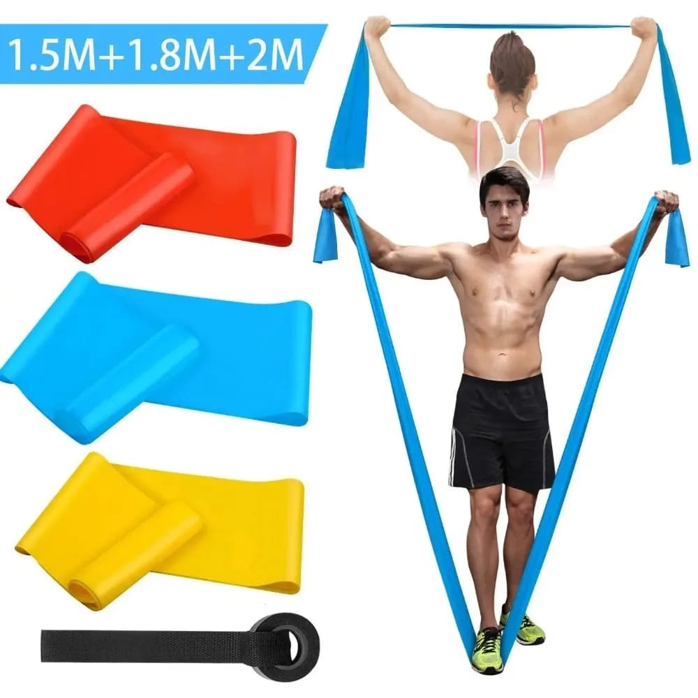 1.5M Strength Elastic Set for Fitness, Yoga, Pilates, Crossfit, Stretching and Muscle Training