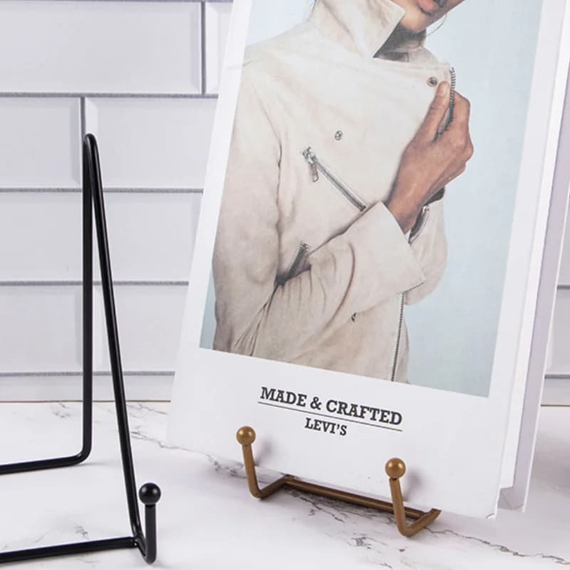 Iron Art Magazine Display Stand Dish Rack Plate Bowl Picture Frame Photo Book Pedestal Holder Home Decoration Storage Ornaments