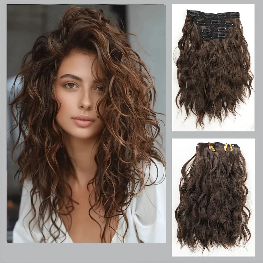 Short roll hair extensions with fashionable 12 inch woman wave, upper part of hair extensions, hair extensions, horsetails,