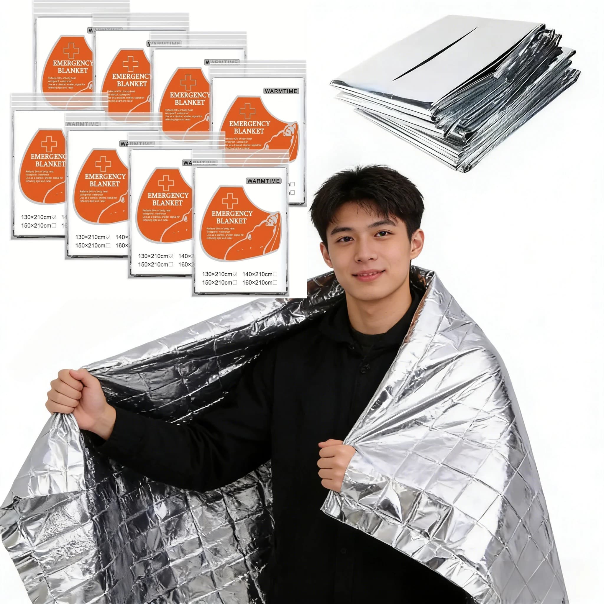 Coperta di Sopravvivenza Portatile Multiuso, Coperta Isolante per Esterni a Rapida Ritenzione del Calore per Campeggio e Maratona
