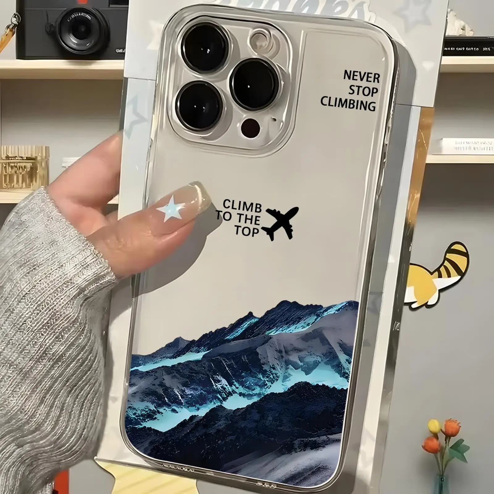 Transparent Soft Silicone Shockproof Case for iPhone 17 16 15 14 13 12 11 Pro Max T-The North Fashion F-Face Climb to the summit
