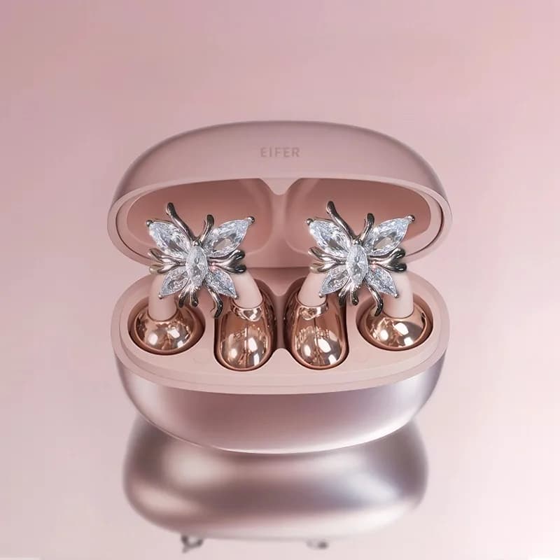 2026 Nuovi auricolari Bluetooth con orecchini a farfalla, cuffie sportive wireless con clip con alta estetica e durata della batteria ultra lunga