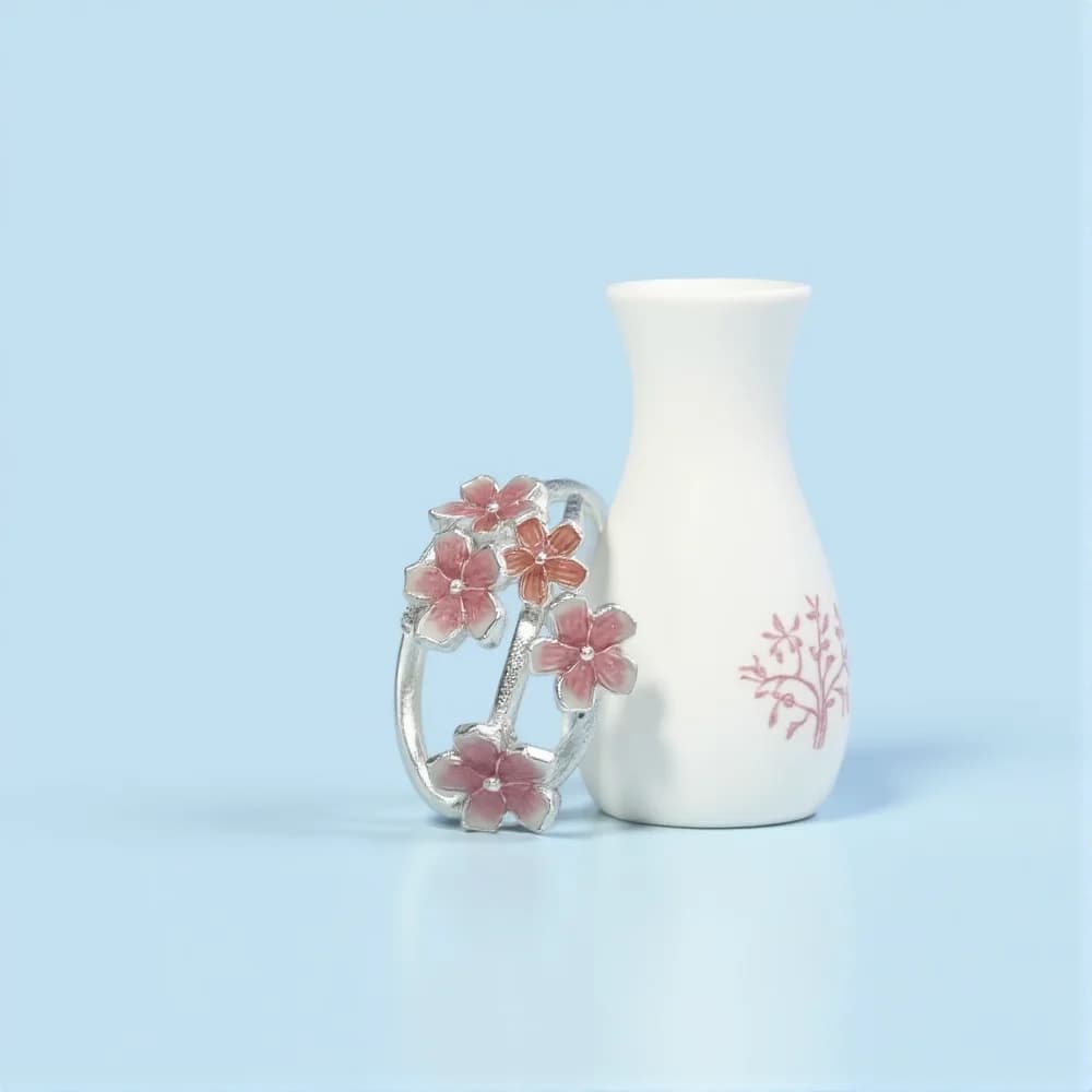 Anello fiore in argento Anello femminile in argento Anello design di nicchia Fresco per occasioni romantiche Regalo per le donne Dito indice