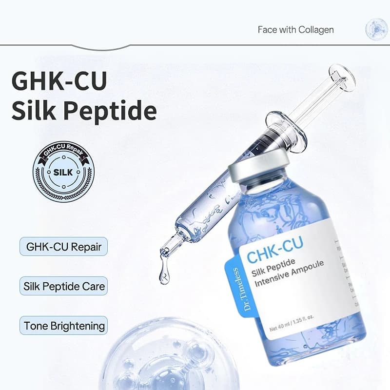 Ampolla di Essenza al Peptide di Seta Blu Coreano CHK-CU - Collagene Idratante Rivitalizzante Rassodante Riparatore della Barriera Cutanea