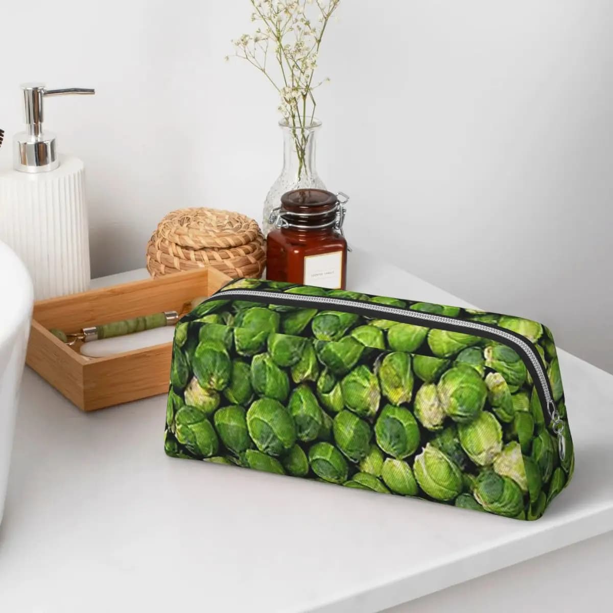 Brussels Sprouts Novelty Pencil Cases for Students School Pen Box Pencil Bag Pencil Pouch Storage Stationery Supplies