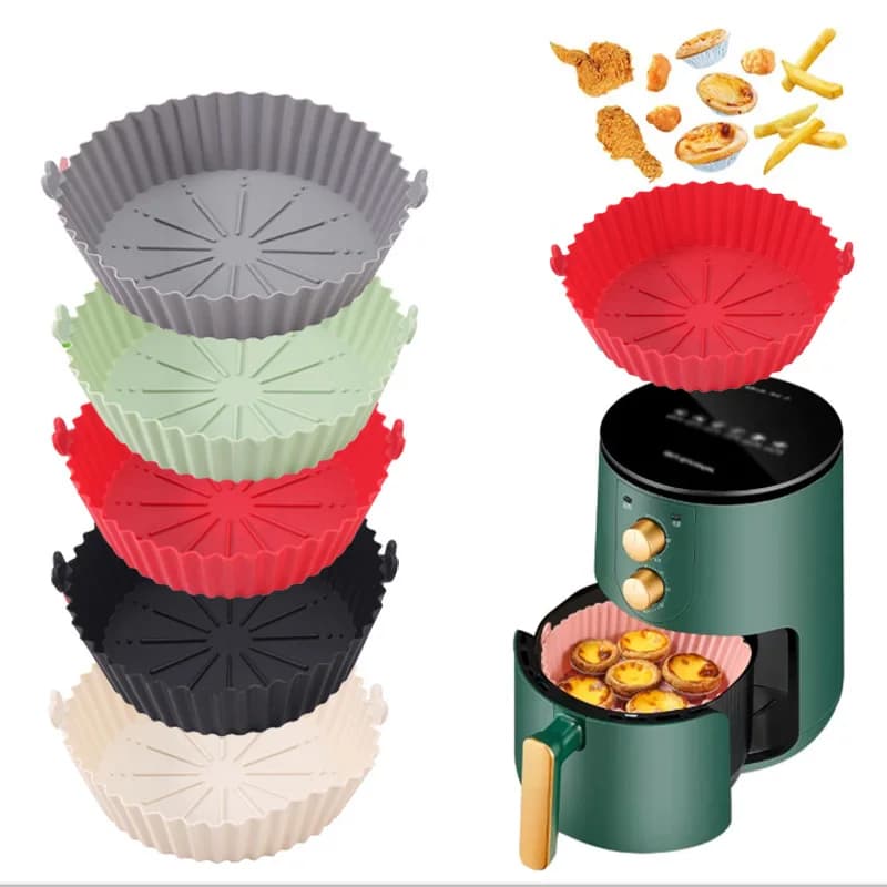 Silicone oven basket air fryer reusable non-stick frying pan for food use microwave oven oven