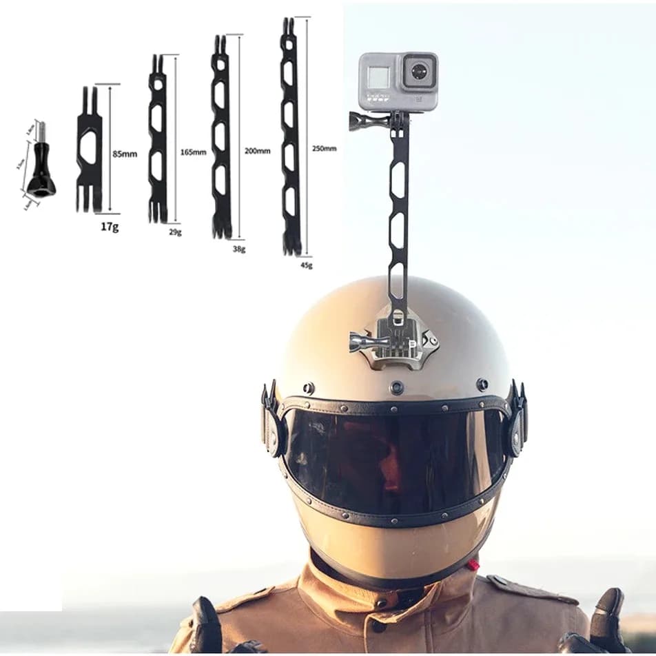 Selfie Casco Bastone Braccio di Estensione Montaggio Adattatore Per Treppiede In Lega di Alluminio per GoPro Hero 13 12 Insta360 X5 X4 X3 DJI Action Staffa