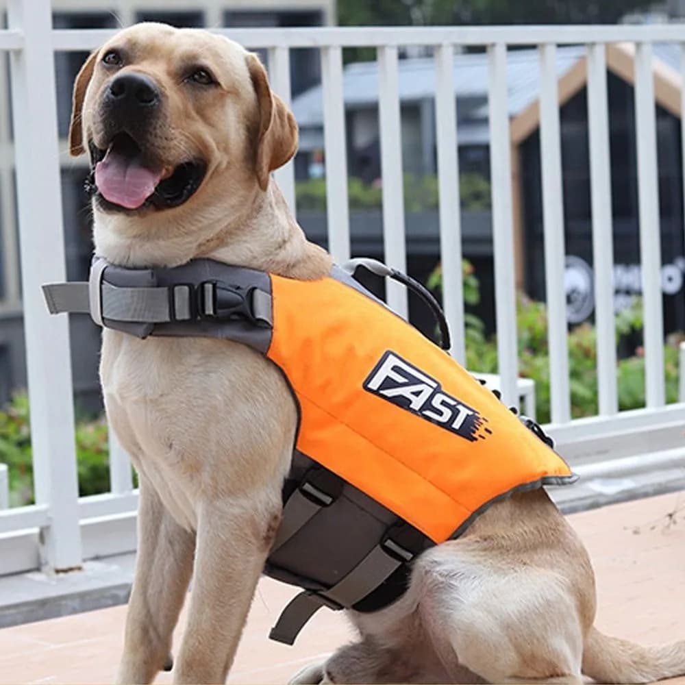 Adjustable Pet Swimming Life Jacket Reflective Super Buoyancy Dog Safety Vest Polyester Dog Life-Saving Clothes Summer Pool
