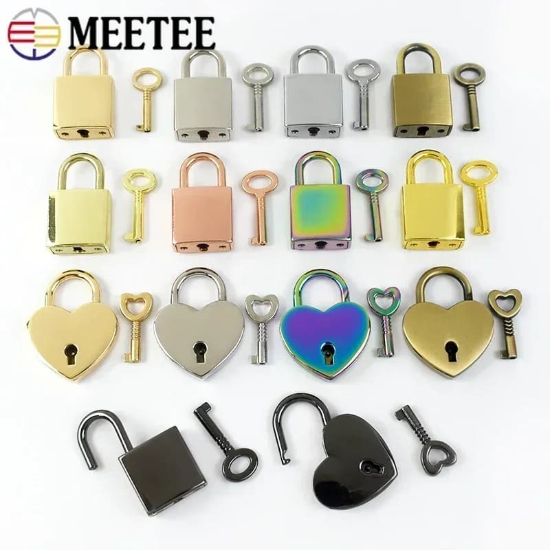 2/5/10Set Meetee oro argento pistola ottone nero serratura accessori chiave borsa a righe lucchetto appeso borsa fibbia chiusura a scatto Hardware