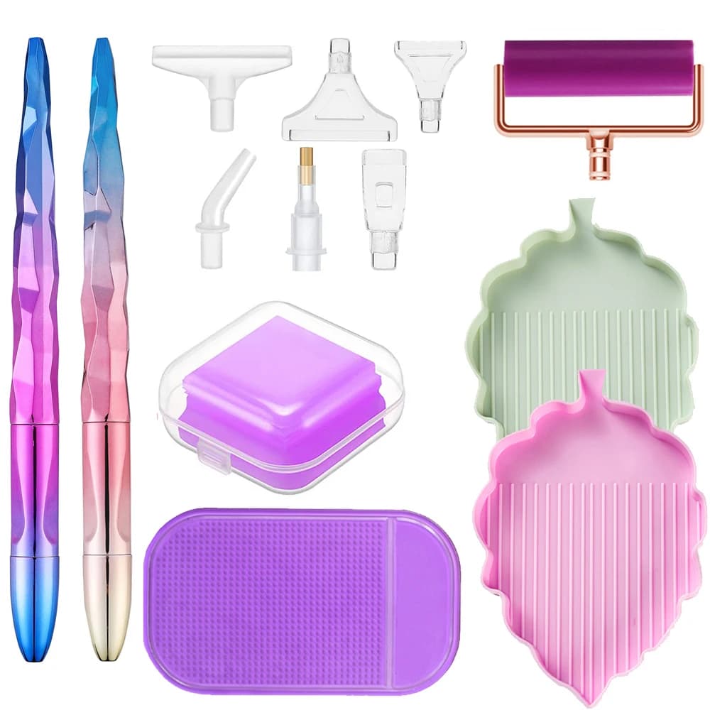 Penne per pittura diamante 5D Penne per punte di placcatura con kit di fango di cera Caly Accessori per ricamo Set punto croce artigianale fai da te