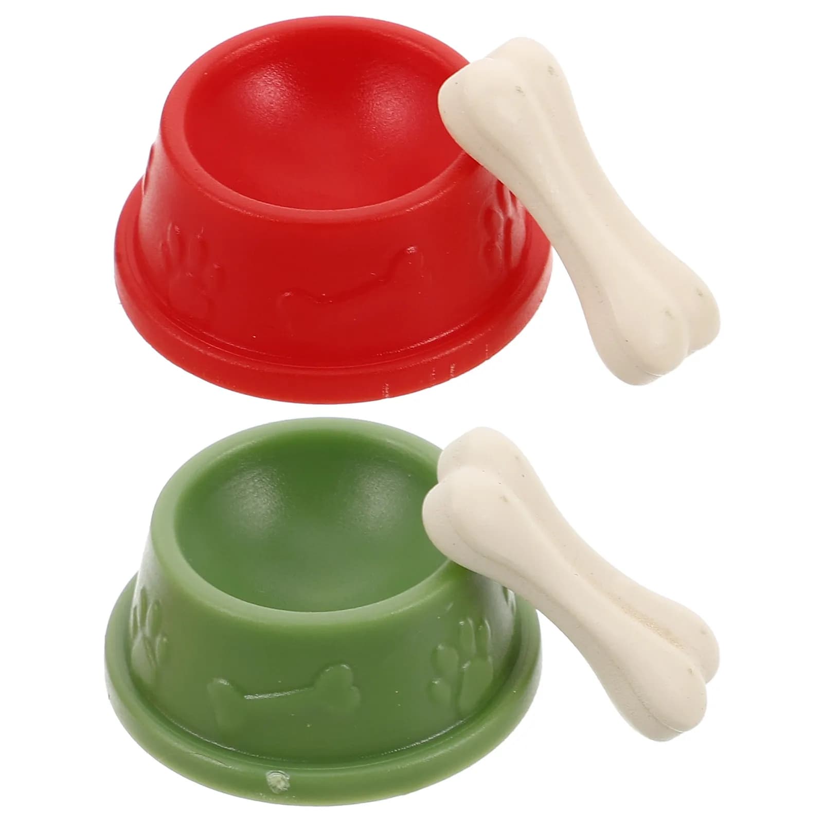 2 Set di Ciotole in Miniatura per Cibo per Cani, Piatti Realistici per l'Alimentazione degli Animali Domestici, Set di Accessori per Case delle Bambole, Ciotola in Miniatura per Cibo per Cani