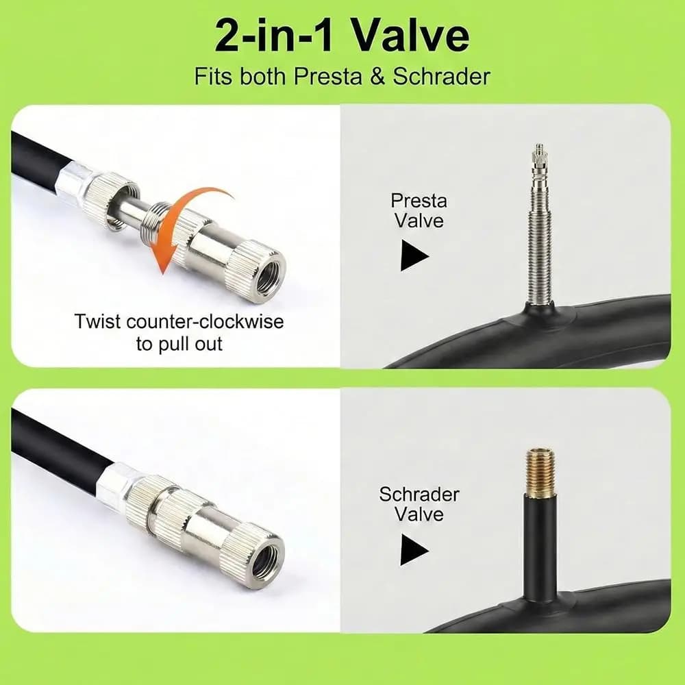 Portable 300 PSI Mountain Bike Pump Presta/Schrader Valves Durable Fork Pump Universal High Pressure Pump Mountain Bike