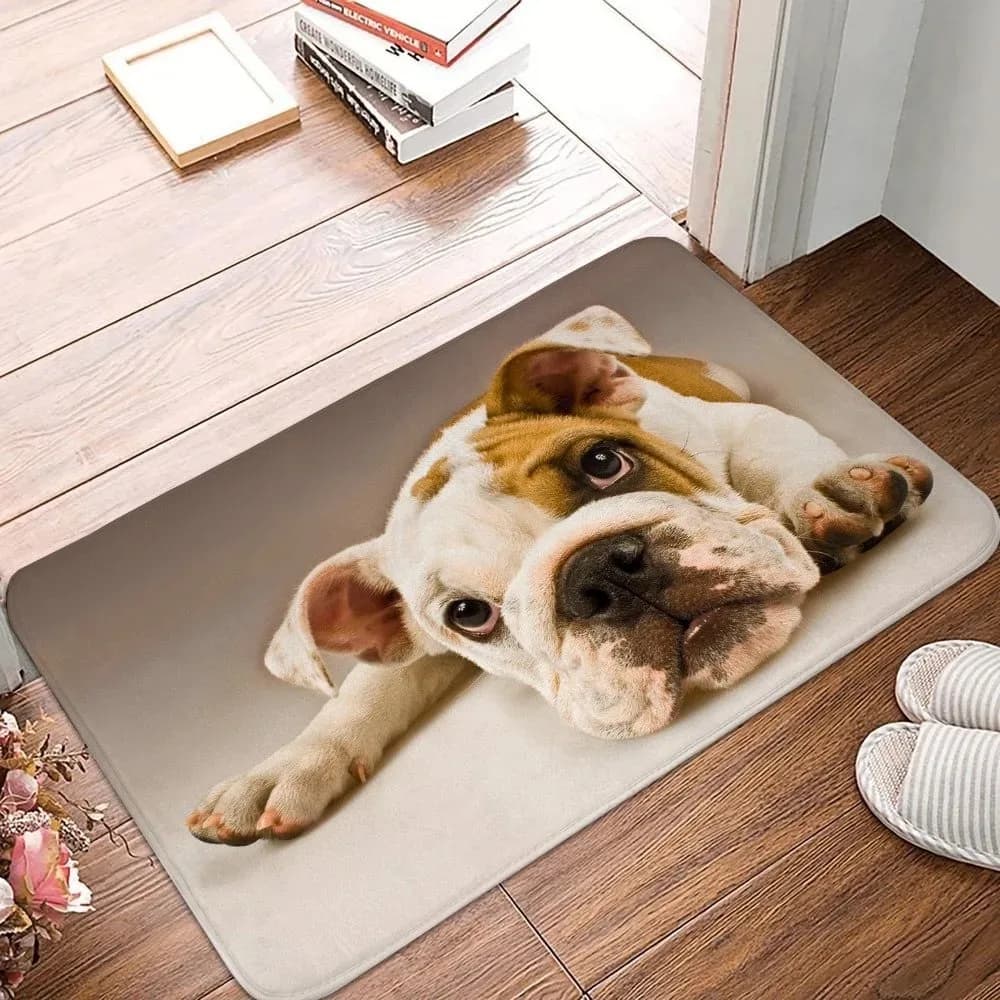 Tappetino di benvenuto con motivo cane carlino Tappeto antiscivolo per bagno Cucina Camera da letto Soggiorno Ingresso Tappeto Decorazioni per la casa Zerbino INS