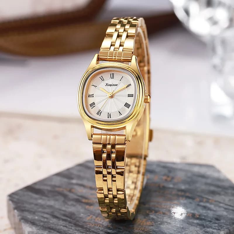 Nuovo piccolo orologio da donna in acciaio inossidabile quadrante ovale orologio da esame per studenti design semplice orologi da polso regalo di lusso orologio Dropshipping