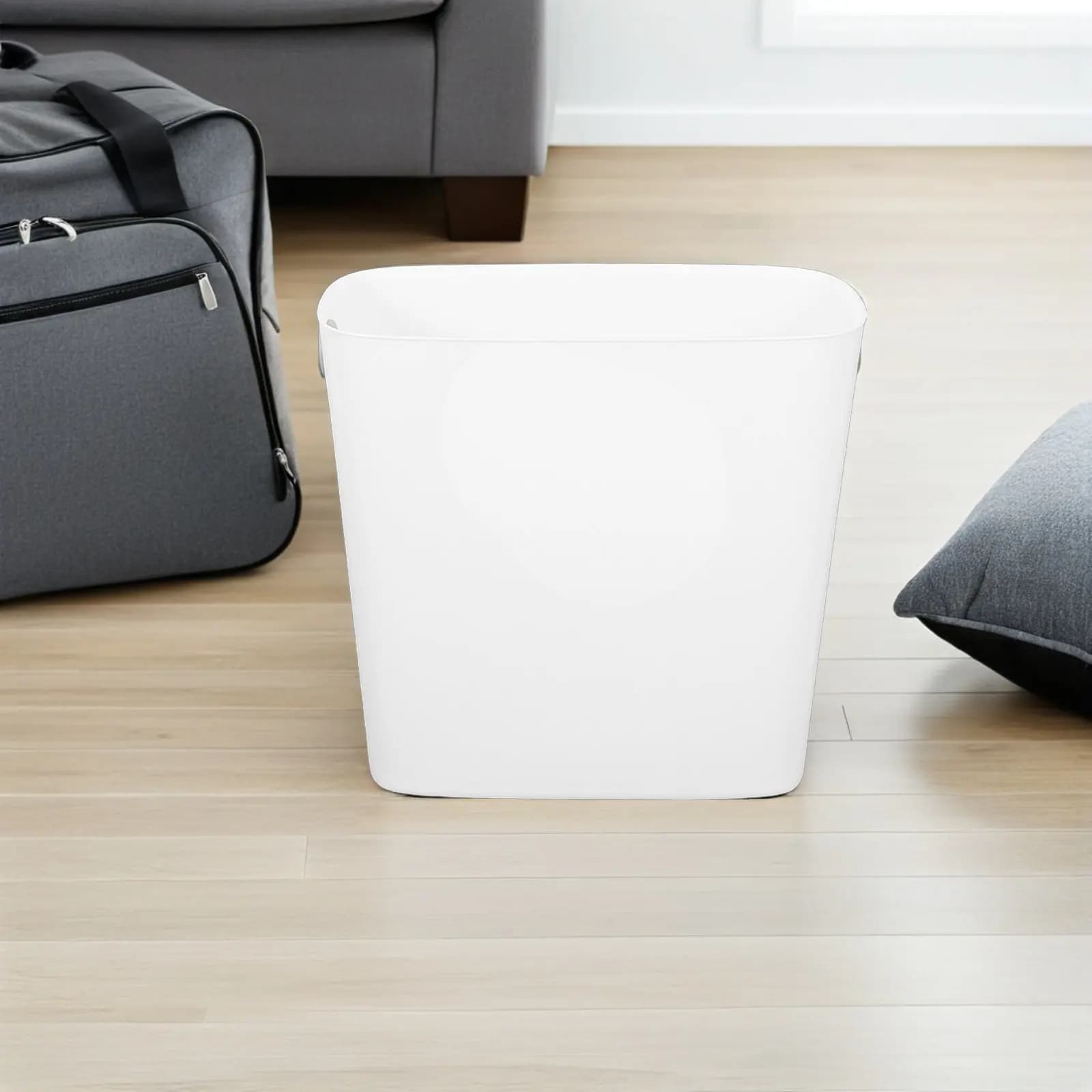 Set di 2 Cestini per Rifiuti Sottili Bianchi, Design Moderno e Minimalista per Sotto Lavello, Bagno, Cucina, Ufficio, Dormitorio, Camera da Letto