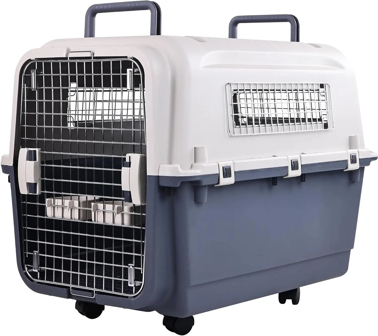 Trasportino per Cani in Plastica Approvato dalle Compagnie Aeree, Gabbia da Viaggio Resistente per Cani e Gatti - Sicuro e Confortevole