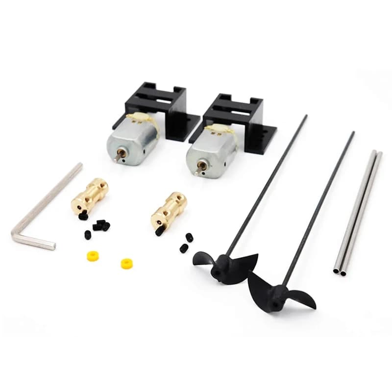 Doppi motori RC Set di azionamento motore per barche 130 Motore + sedile motore + connettore in rame + 15 caft + eliche Kit per nave modello RC fai da te